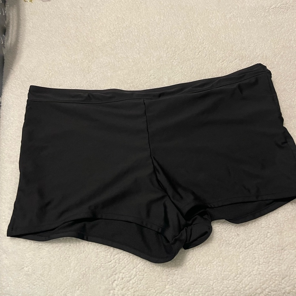 Time and Tru 3x boyshort swim bottoms black